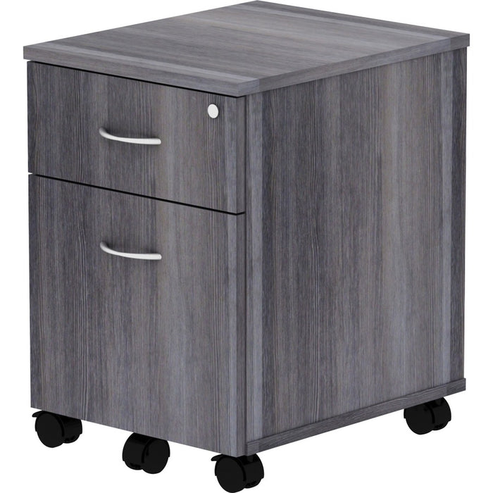 Lorell Relevance Series Charcoal Laminate Office Furniture Pedestal - 2-Drawer