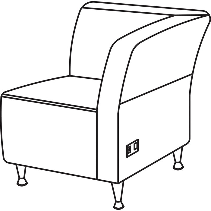 Lorell Fuze Modular Series Left Lounge Chair