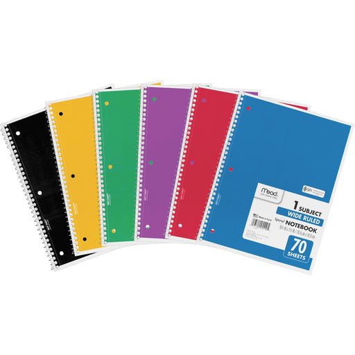 Mead Wide Ruled 1-Subject Notebooks