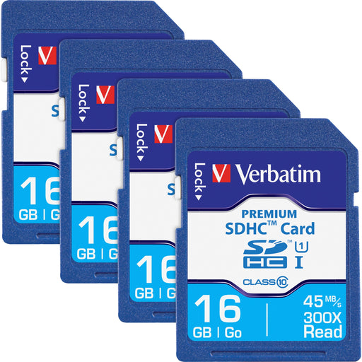 Verbatim Premium 16 GB Class 10/UHS-I (U1) SDHC - 4 Pack