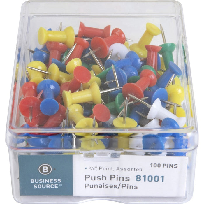 Business Source 1/2" Head Push Pins