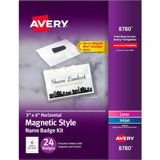 Avery® Secure Magnetic Name Badges with Durable Plastic Holders and Heavy-duty Magnets