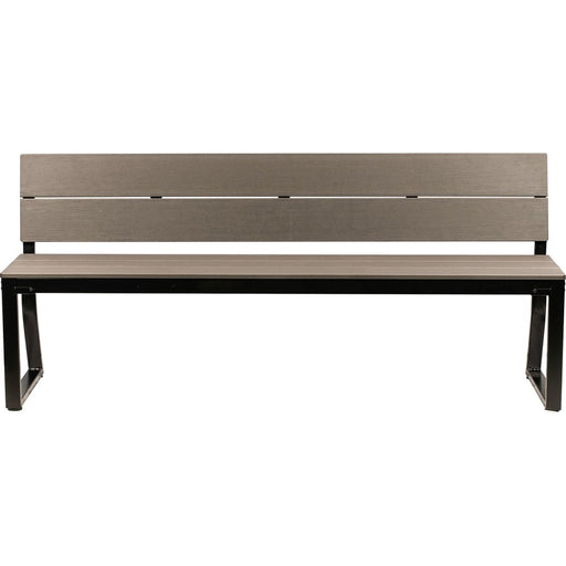 Lorell Charcoal Outdoor Bench with Backrest