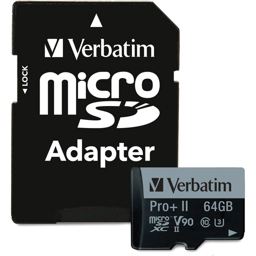 Verbatim Pro II Plus 64 GB Class 10/UHS-II (U3) microSDXC - 1 Pack