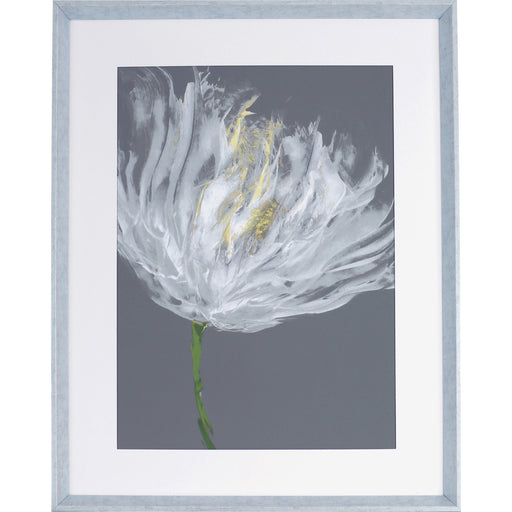 Lorell White Flower Design Framed Abstract Art