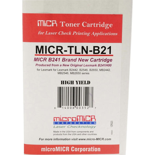 microMICR MICR Standard Yield Laser Toner Cartridge - Alternative for Lexmark B241H00 - Black - 1 Each