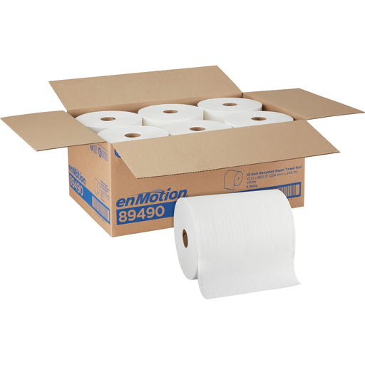 enMotion Paper Towel Rolls, 10" x 800', 40% Recycled, White, Pack Of 6 Rolls