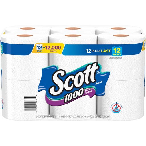 Scott 1000 1-ply 12Roll Bath Tissue