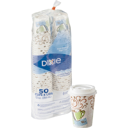 Dixie PerfecTouch Insulated Hot Coffee Cup & Lid Sets by GP Pro