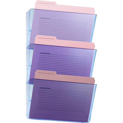 Officemate Blue Glacier Wall File, 3/Box