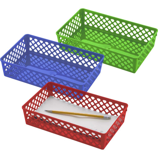 Officemate Achieva® Large Supply Basket, Assorted Colors, 3/PK