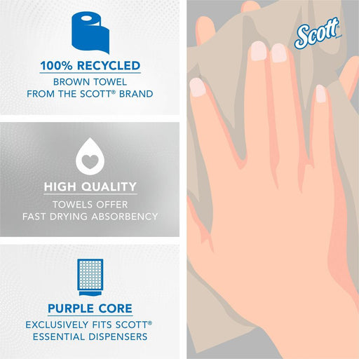Scott Essential 100% Recycled Hard Roll Towels