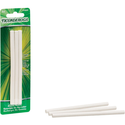 Ticonderoga Retractable Eraser Refills White 3/pkg