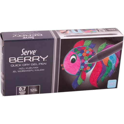 So-Mine Serve Berry Quick Dry Retract Gel Ink Pen