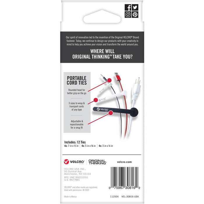 VELCRO® Portable Cord Ties