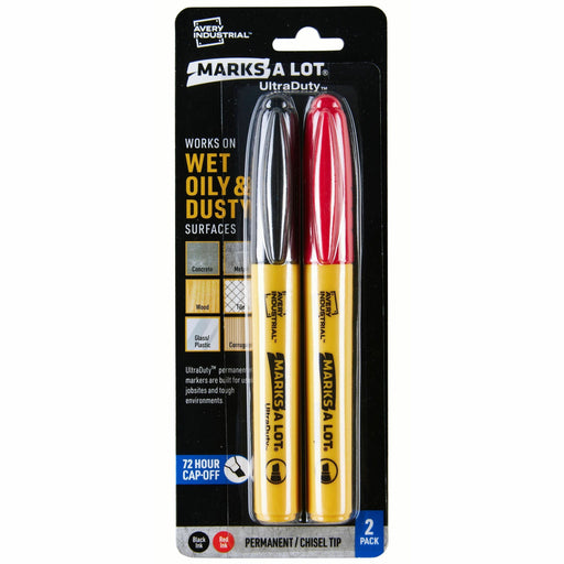 Avery® UltraDuty Markers, Chisel Tip, 2 Assorted Markers (29863)