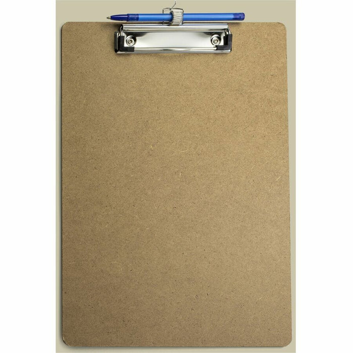 Officemate Low Profile Wood Letter Size Clipboard w Pen Holder / 6 Pack