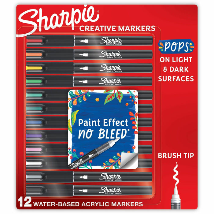 Sharpie Creative Markers, Water-Based Acrylic Markers, Brush Tip