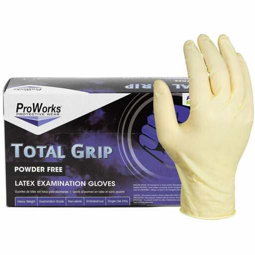 ProWorks Total Grip Latex Powder Free Exam Gloves