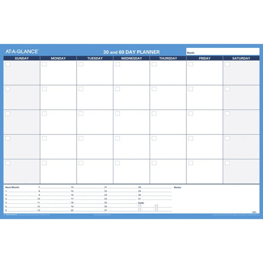 At-A-Glance 30/60-Day Erasable Horizontal Wall Planner