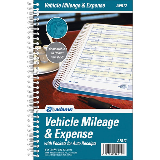 Adams Vehicle Mileage/Expense Journal Pocket