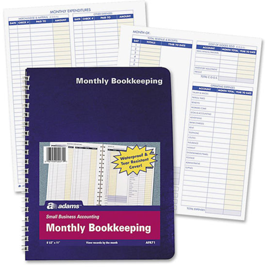Adams Monthly Bookkeeping Record Book