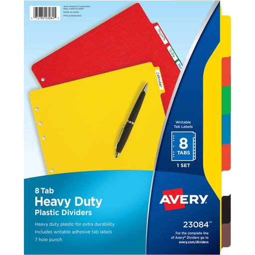 Avery® Plastic Tab Dividers w/ White Labels