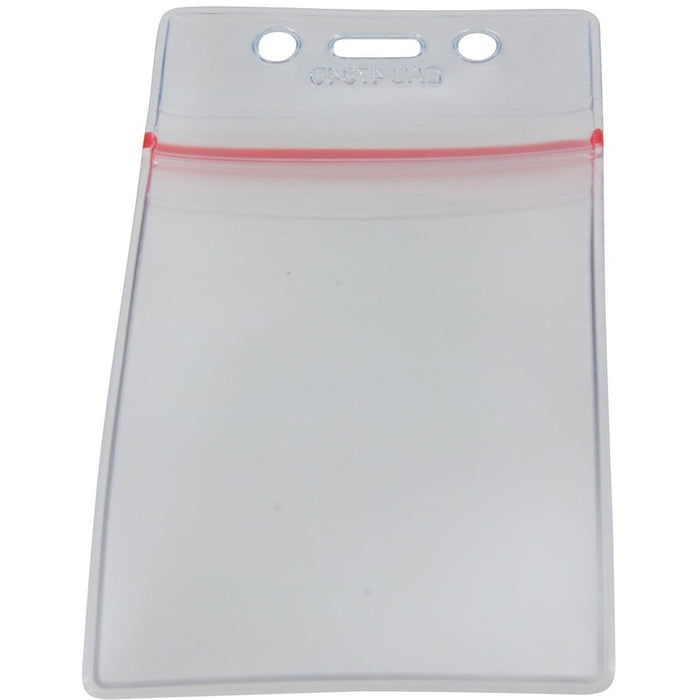 SICURIX Sealable ID Badge Holder - 50 / PK - Support 2.62 x 3.75 Media - Vertical - Vinyl - 50 / Pack - Clear
