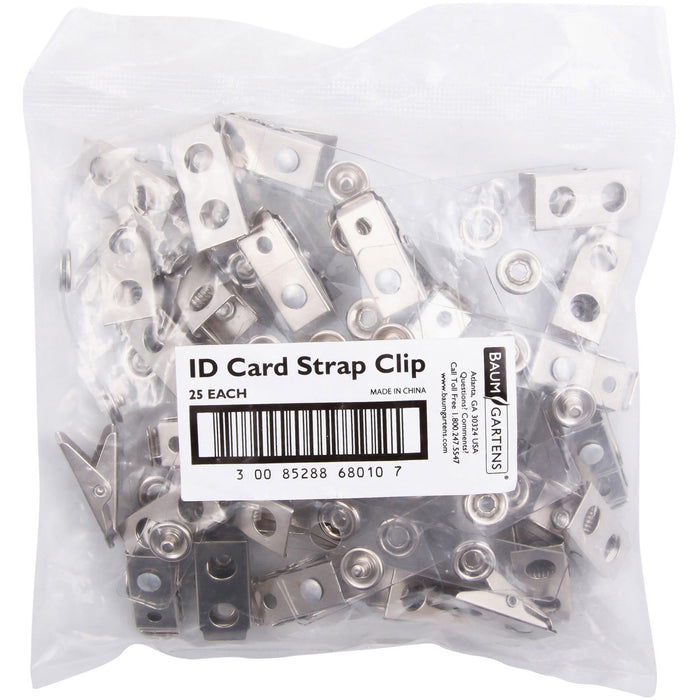 SICURIX ID Strap Clip Adapter - 25 / PK - for Badge - Pre-punched - 25 / Pack - Clear - Vinyl