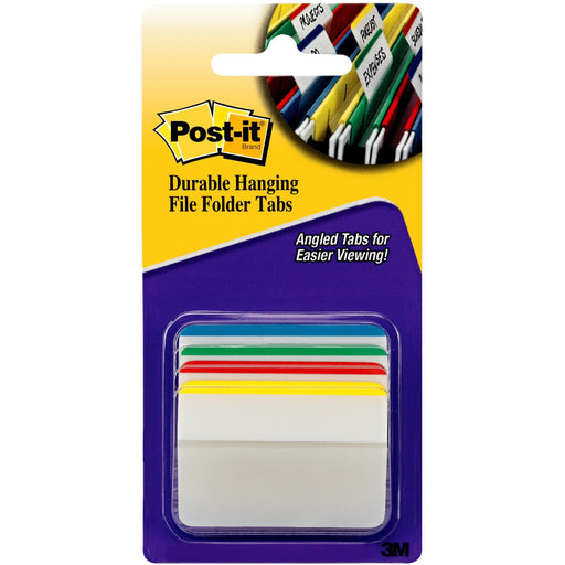 Post-it® Tabs, 2" Angled Lined, Assorted Primary Colors