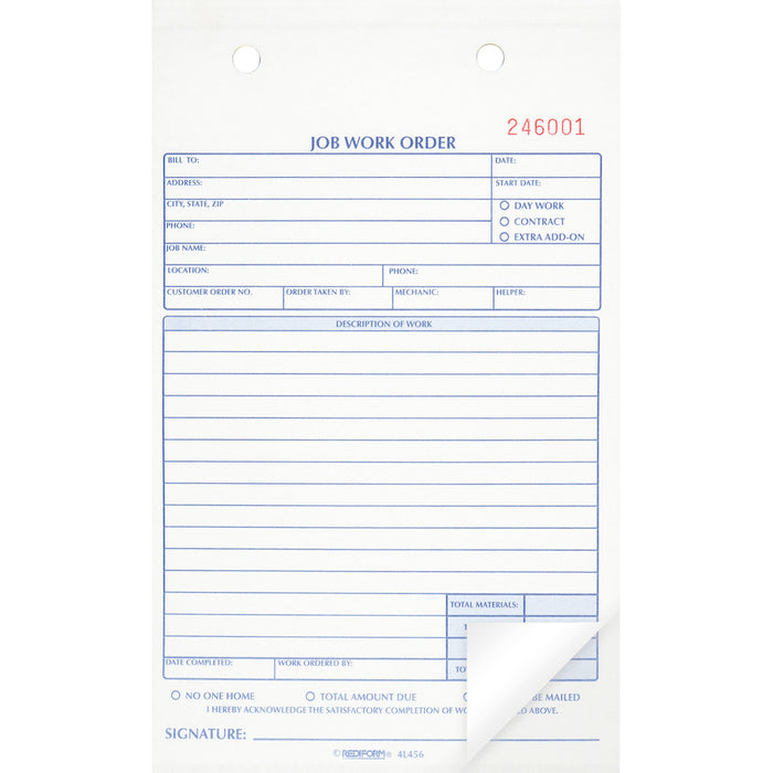 Rediform 2-part Job Work Order Book