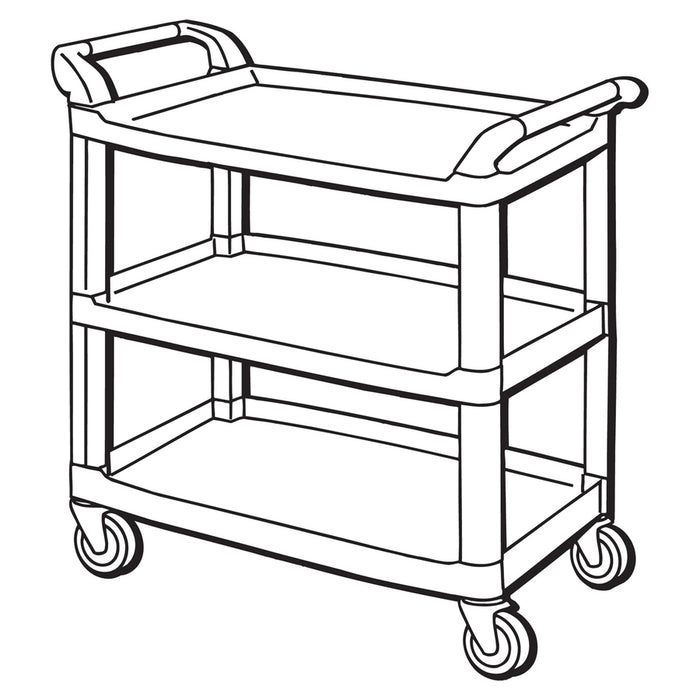Rubbermaid Commercial 3-Shelf Mobile Utility Cart