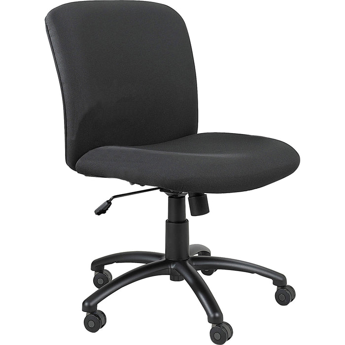 Safco Big & Tall Executive Mid-Back Chair - Black Foam, Polyester Seat - Black Frame - 5-star Base - Black - 1 Each