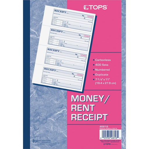 TOPS Money/Rent Receipt Book