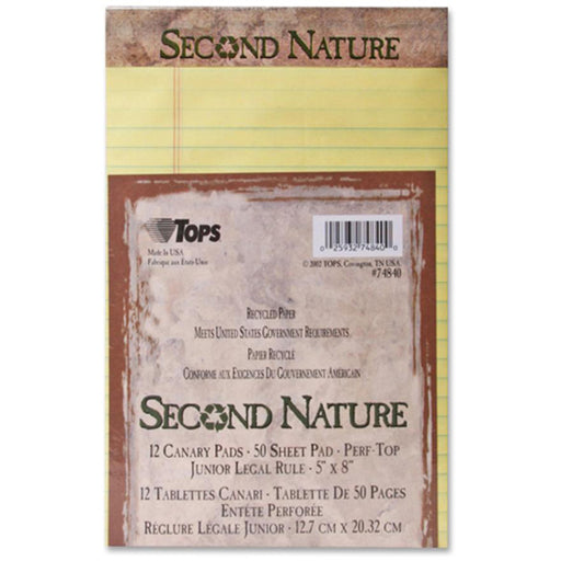 TOPS Second Nature Recycled Jr Legal Writing Pad