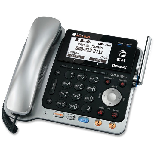 AT&T Bluetooth Cordless Phone - Black, Silver