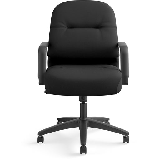 HON Pillow-Soft Mid-Back Chair | Center-Tilt | Fixed Arms | Black Fabric