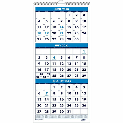 House of Doolittle Three-month Vertical Academic Wall Calendar