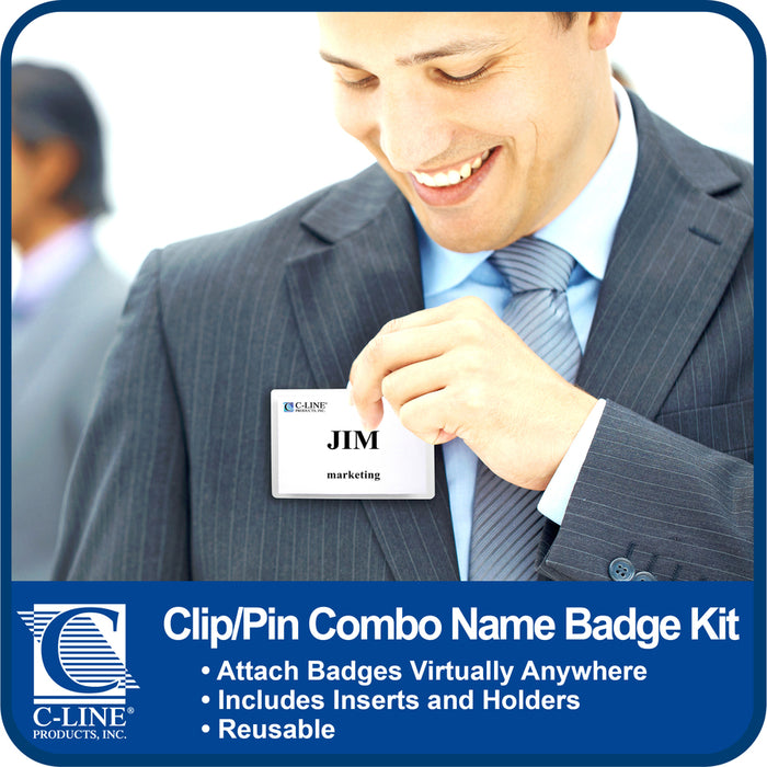 C-Line Clip/Pin Combo Style Name Badge Holder Kit