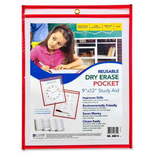 C-Line Reusable Dry Erase Pocket - Study Aid