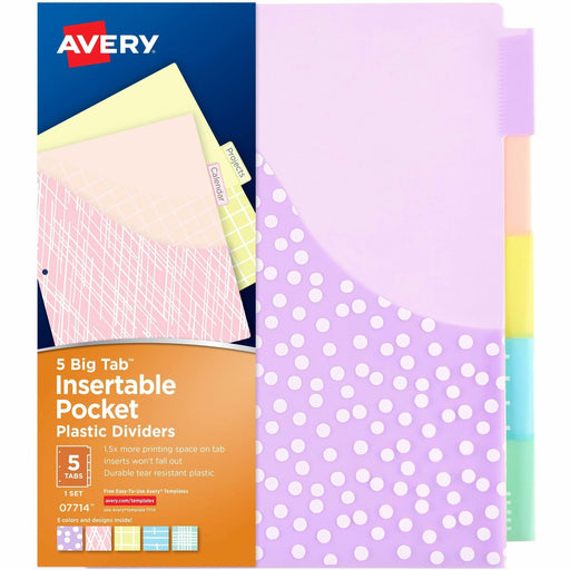 Avery® Big Tab Pocket Plastic Insertable Dividers - Fashion Designs