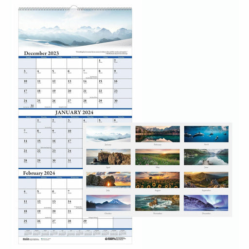 House of Doolittle Scenic 3-month Wall Calendar