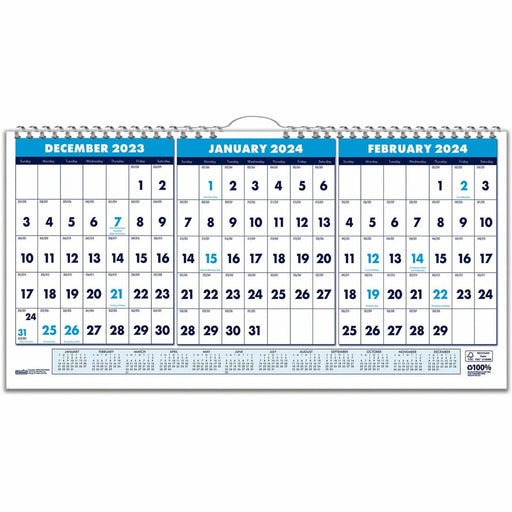 House of Doolittle 3-month Horizontal Wall Calendar
