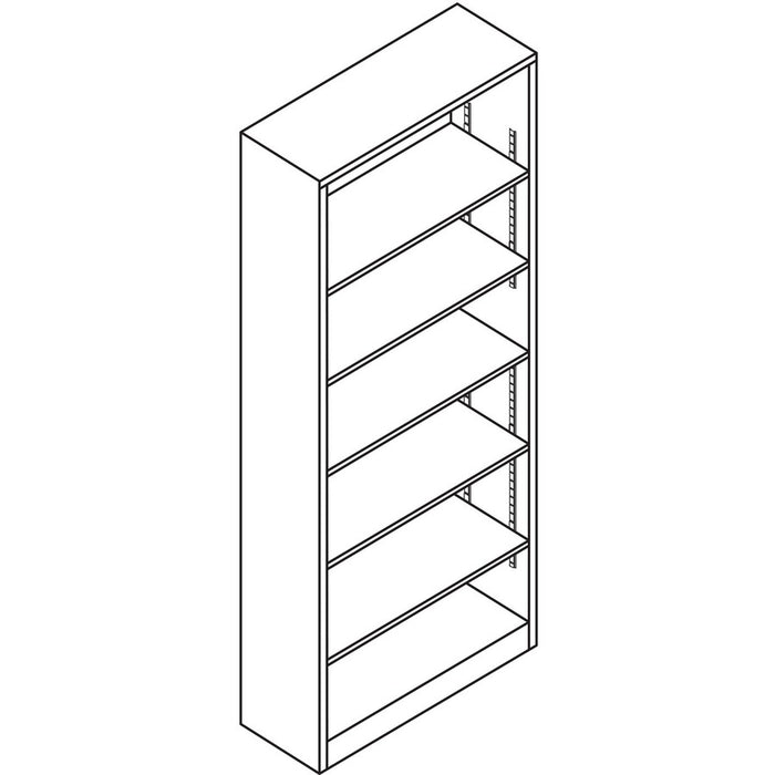 HON Brigade Steel Bookcase | 6 Shelves | 34-1/2"W | Light Gray Finish