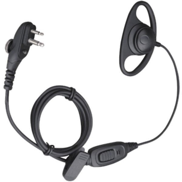 D-Style Earpiece with In-line PTT and Microphone (Black)
