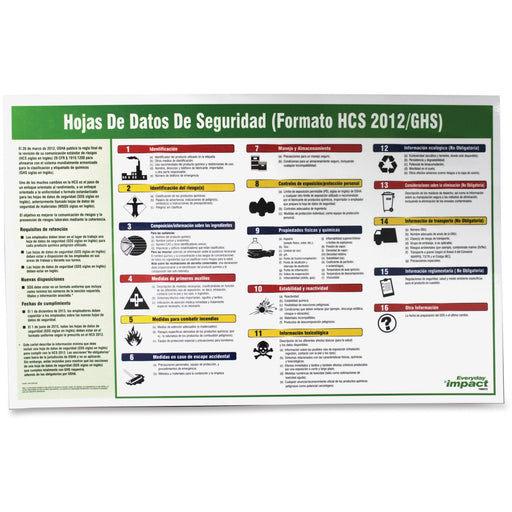 Impact Products GHS Safety Data Sheet Poster in Spanish