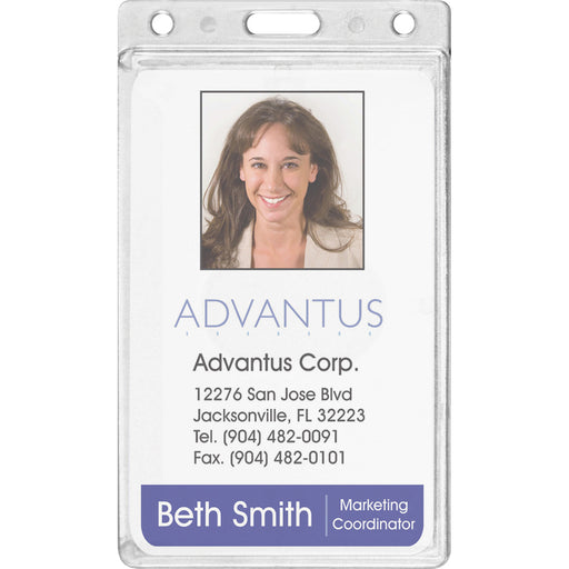 Advantus Frosted Vertical Rigid ID Holder