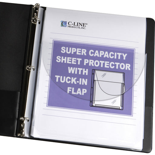 C-Line Super Capacity Super Heavyweight Vinyl Sheet Protectors with Tuck-In Flap
