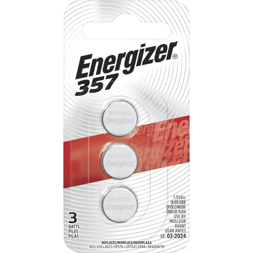 Energizer 357/303 Silver Oxide Button Battery 3-Packs