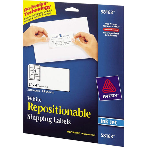 Avery® Repositionable Shipping Labels - Sure Feed Technology